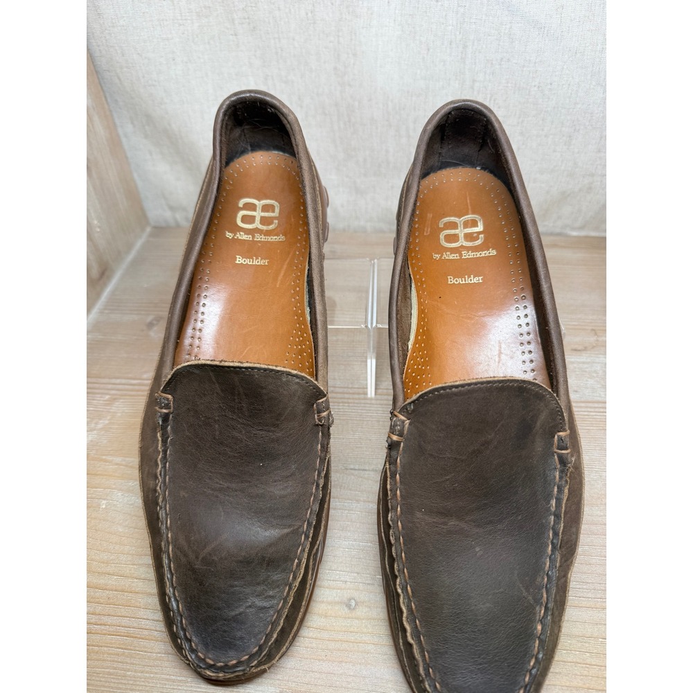 Allen Edmonds Boulder Mens 13 D Brown Leather Venetian Driving Loafers 7179 - Picture 3 of 8